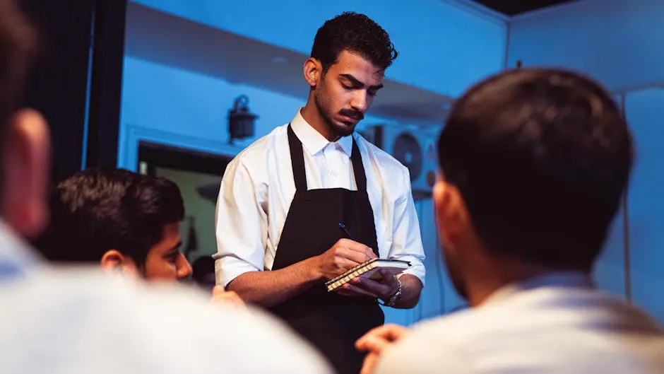 Gastvrouw verwelkomt gasten in een restaurant